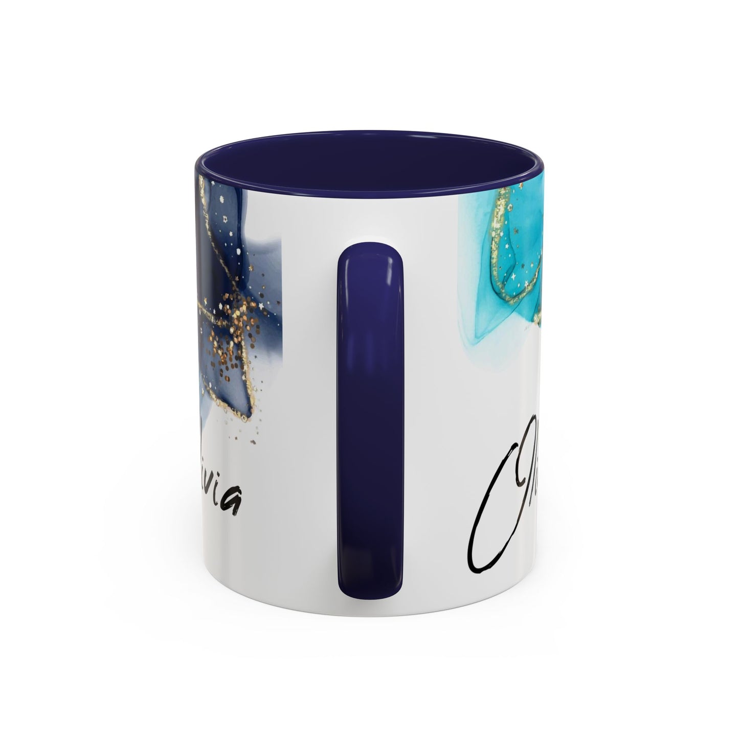 Personalized blue mug