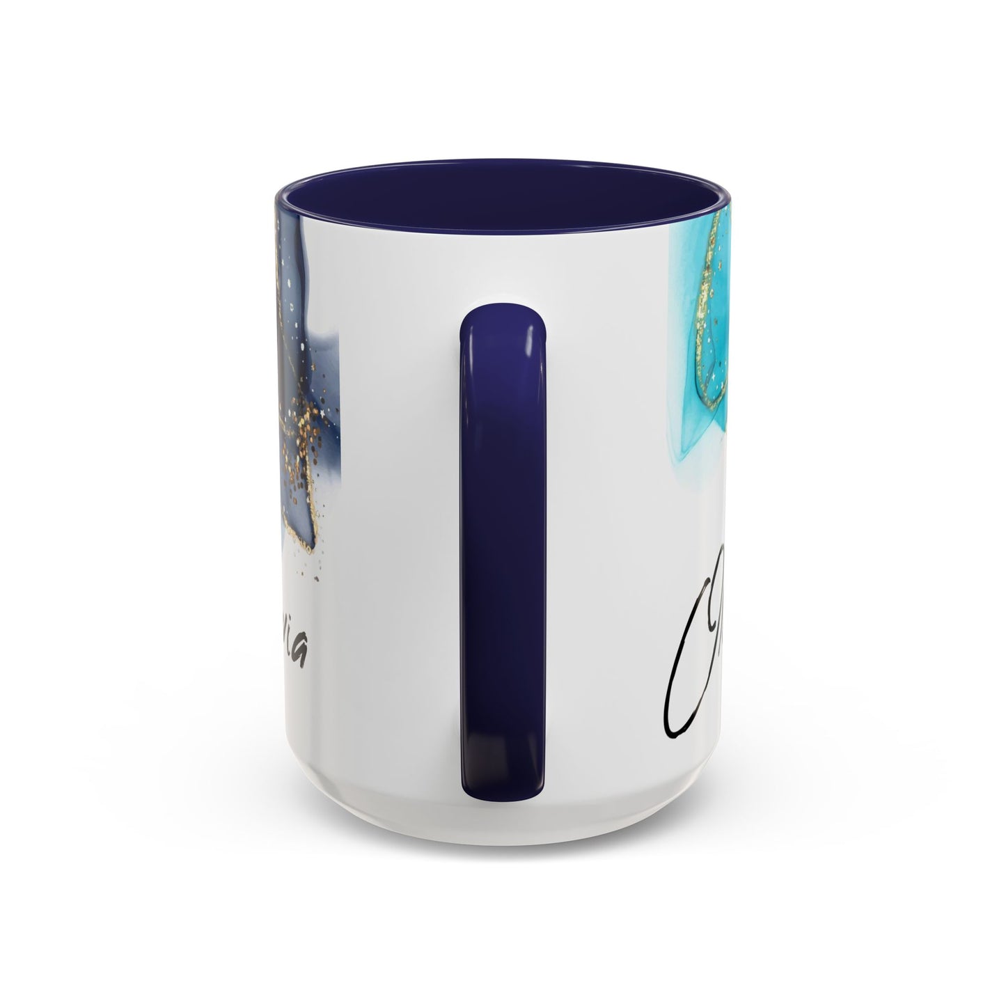 Personalized blue mug