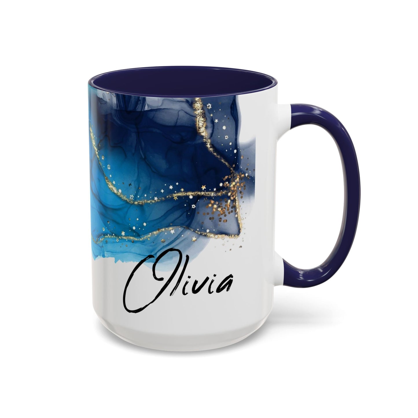 Personalized blue mug