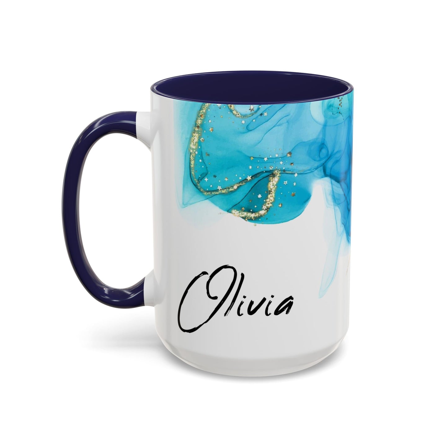Personalized blue mug