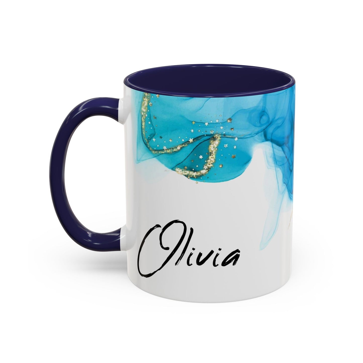Personalized blue mug