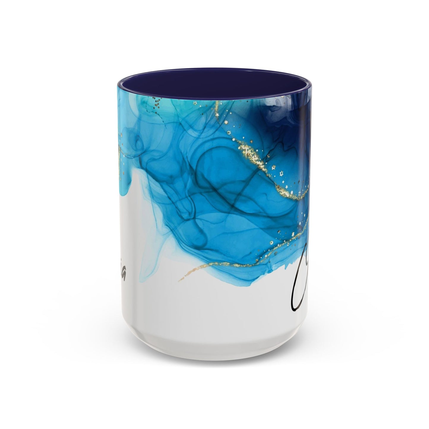 Personalized blue mug