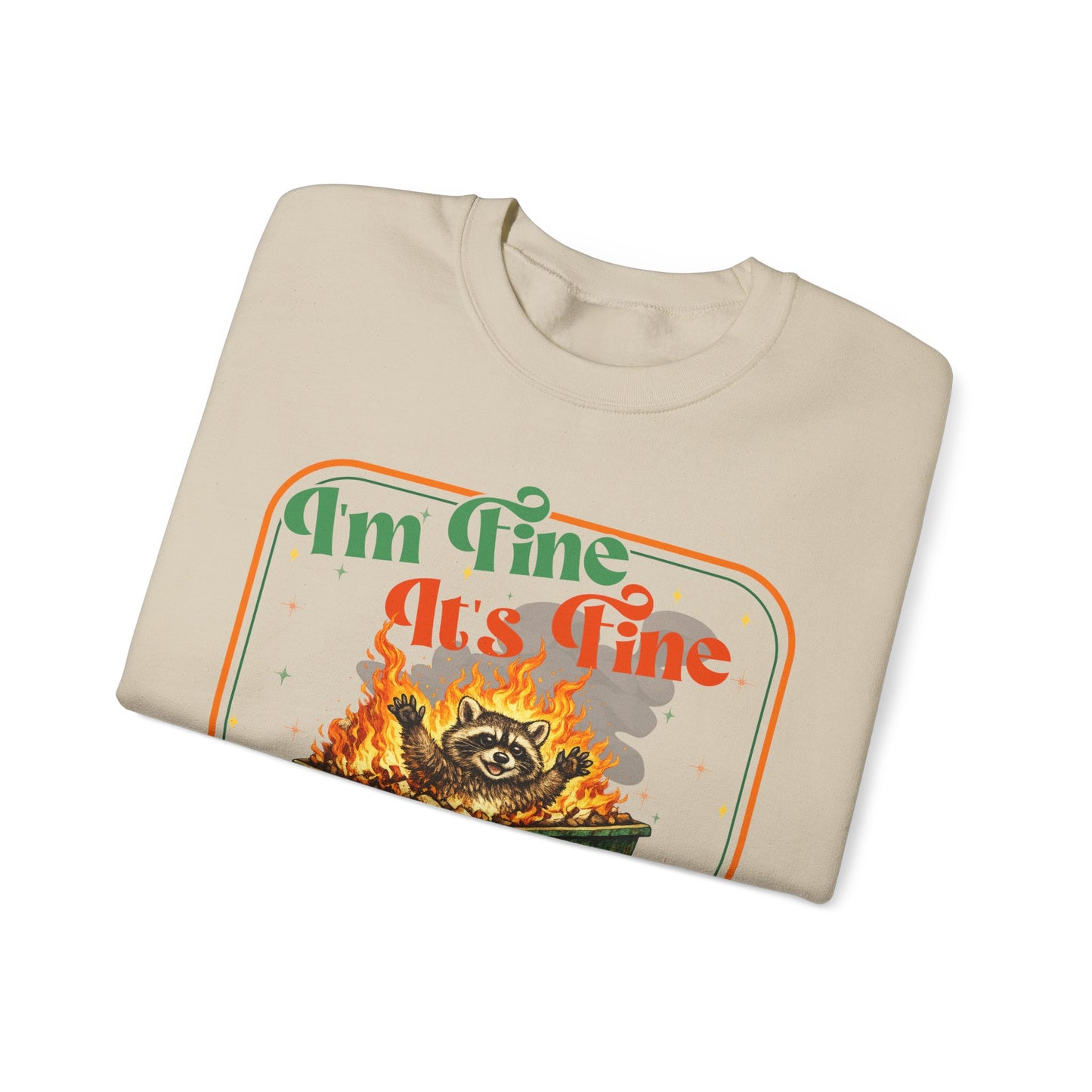 Retro dumpster fire crewneck, it's fine vintage premium unisex crewneck sweatshirt, heavy blend sweater, mothersdaygift, first time mom gift