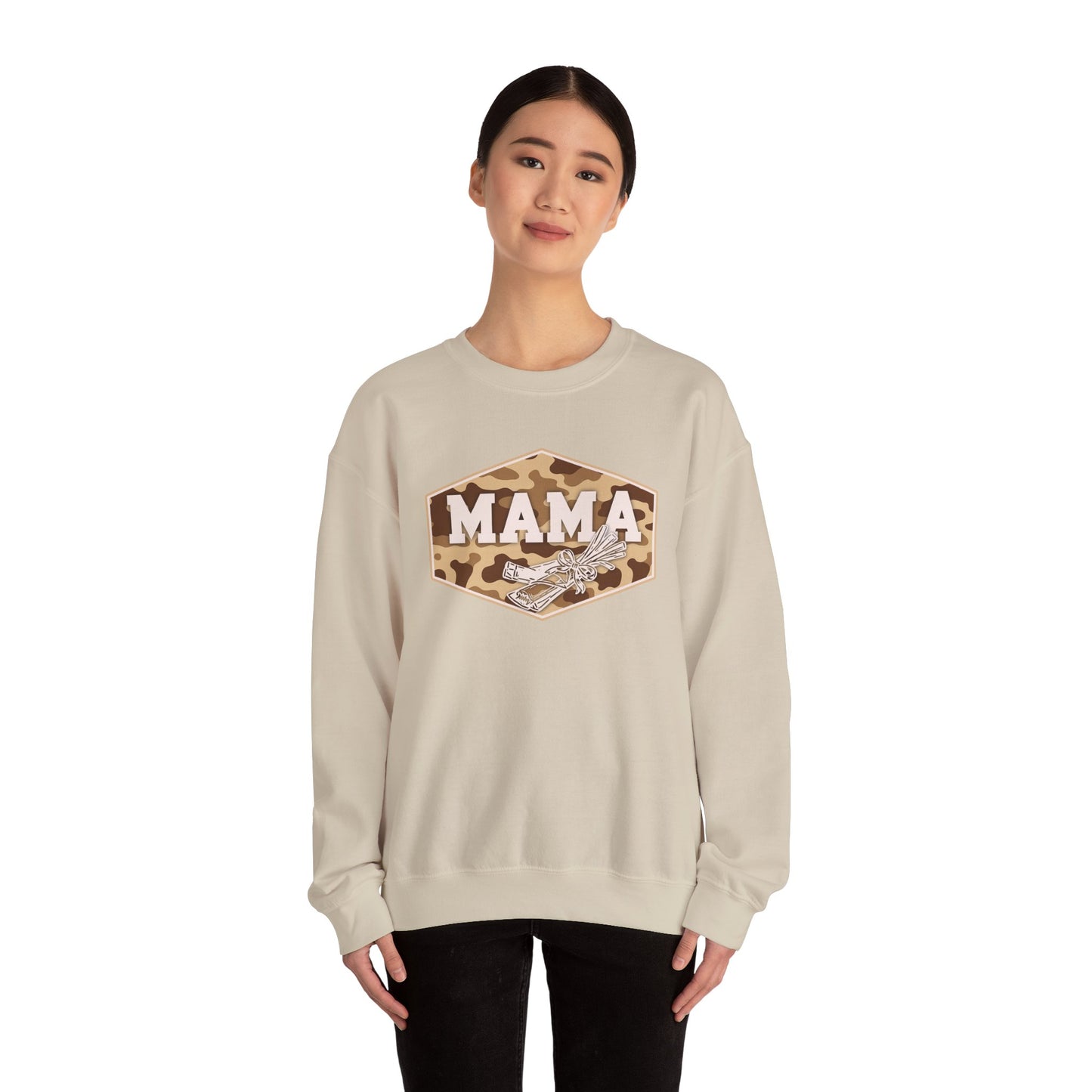 camo string cheese mama crewneck, hunting season premium unisex crewneck sweatshirt heavy blend sweater, mothersdaygift, first time mom gift