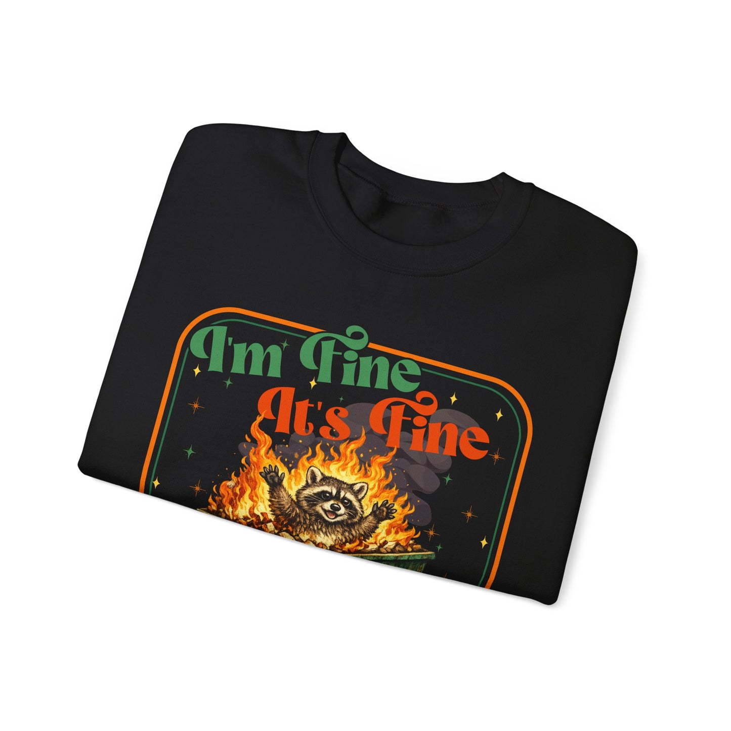 Retro dumpster fire crewneck, it's fine vintage premium unisex crewneck sweatshirt, heavy blend sweater, mothersdaygift, first time mom gift