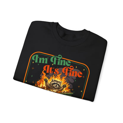 Retro dumpster fire crewneck, it's fine vintage premium unisex crewneck sweatshirt, heavy blend sweater, mothersdaygift, first time mom gift