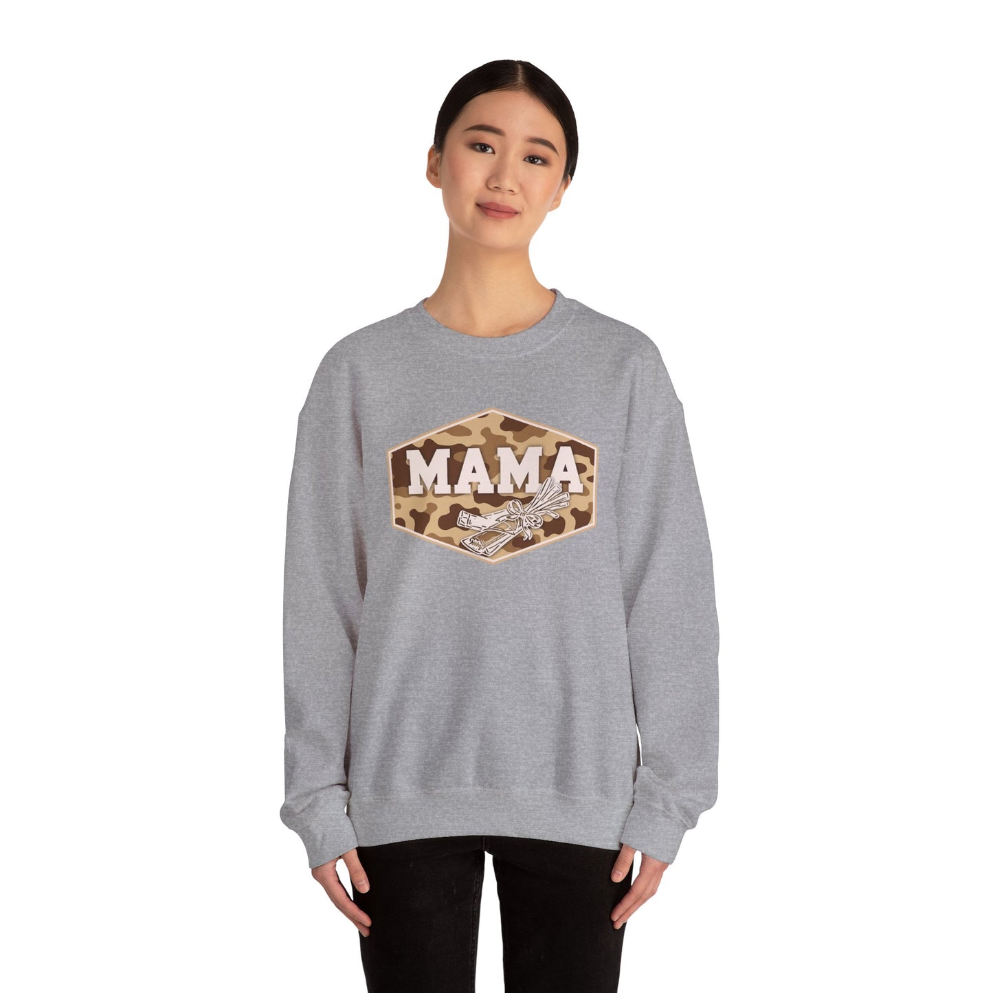 camo string cheese mama crewneck, hunting season premium unisex crewneck sweatshirt heavy blend sweater, mothersdaygift, first time mom gift