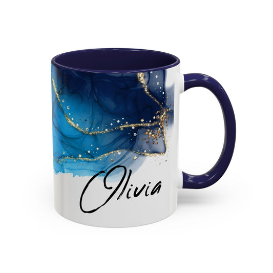 Personalized blue mug