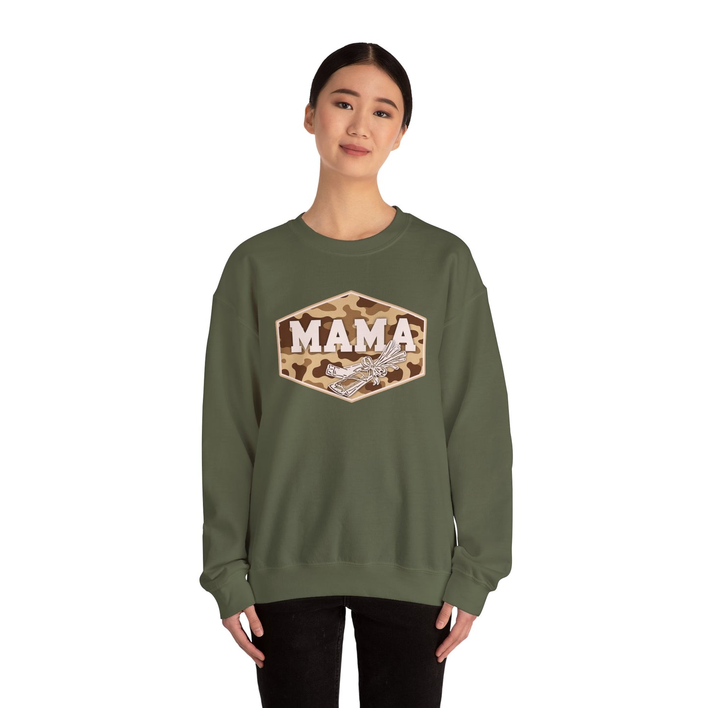 camo string cheese mama crewneck, hunting season premium unisex crewneck sweatshirt heavy blend sweater, mothersdaygift, first time mom gift