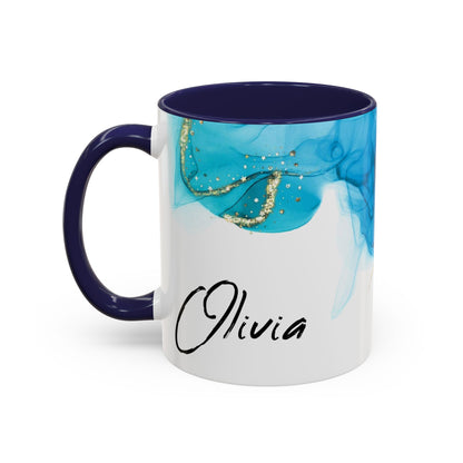 Personalized blue mug