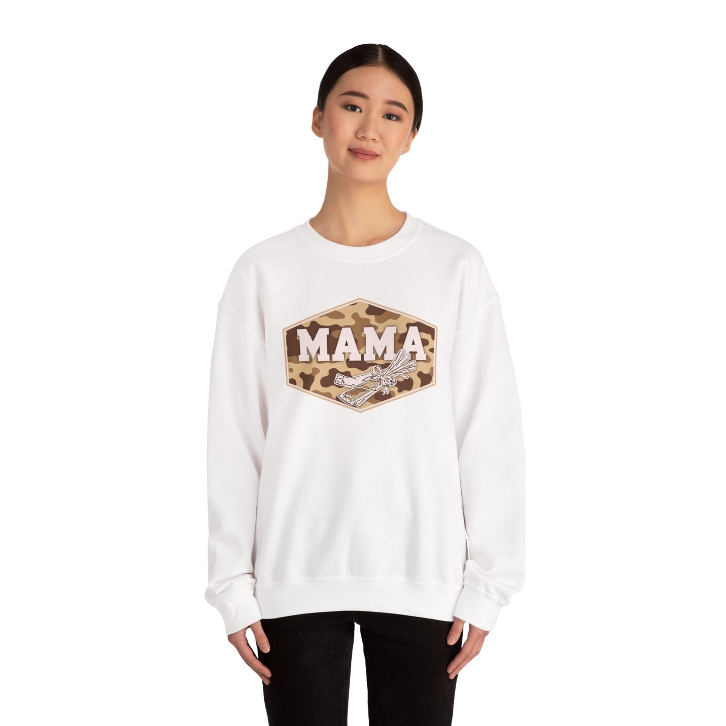 camo string cheese mama crewneck, hunting season premium unisex crewneck sweatshirt heavy blend sweater, mothersdaygift, first time mom gift