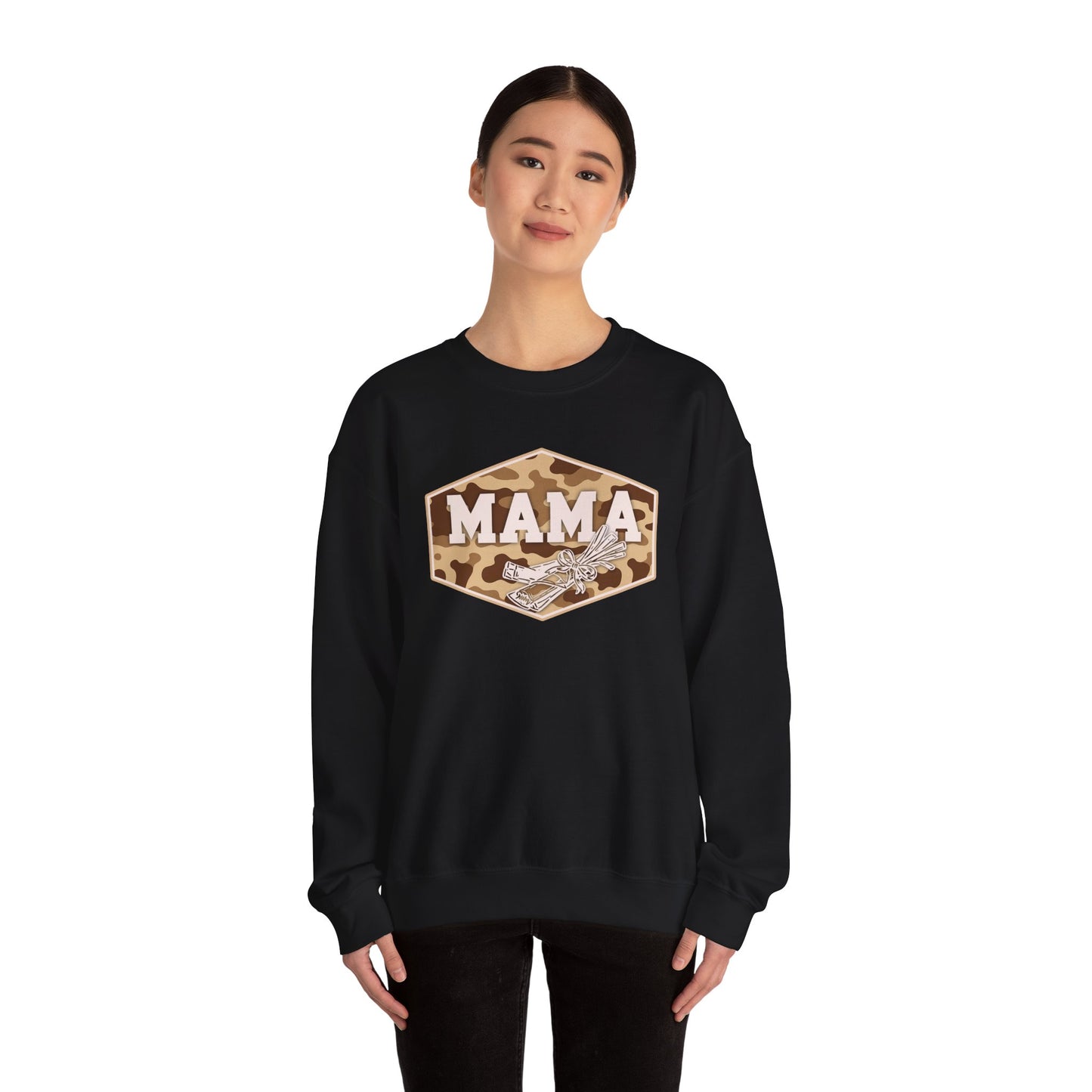 camo string cheese mama crewneck, hunting season premium unisex crewneck sweatshirt heavy blend sweater, mothersdaygift, first time mom gift